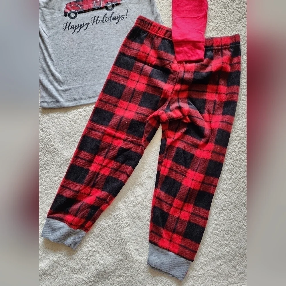NWT Flannel Holiday Christmas Gnomes on a truck with tree Pajama set